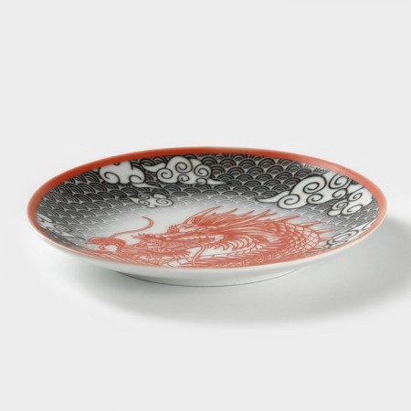 Board "Fiery Serpent", d = 17.5 cm, porcelain-1