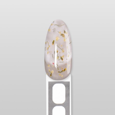 Heling gel, with dried flowers, 3 phase, 9 g, led/uv, transparent/yellow color-8