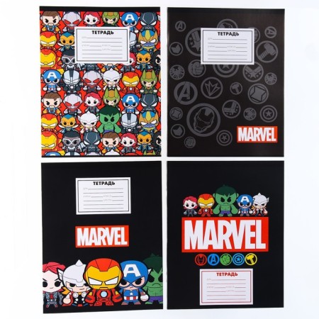 A set of notebooks 10 pieces, 18 sheets, in a cage, cover covered paper, Marvel-1