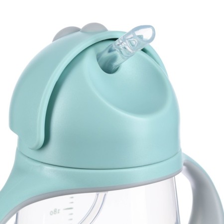 Drill - children's impotance with silicone tube "Elephant", 260 ml., With handles, blue color-3