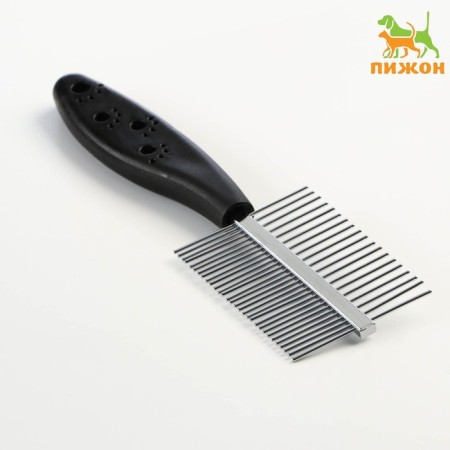 Combed double -sided "paws" with straight teeth, plastic pen, black