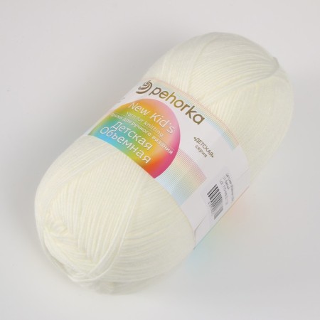 Yarn "Children's Volumetric" 100% microfiber 400m/100g (01-white)-1