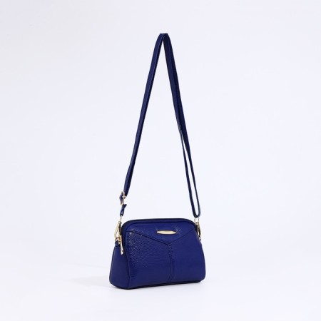 Bag Cross-Bodi with a zipper, blue color-3