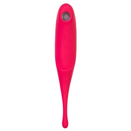 Vacuum-wave contactless stimulator of the Satiffyer Twirling Pro clitoris, silicone, red color-1