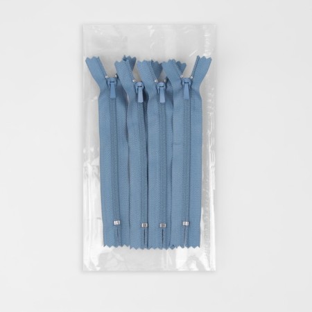 Lightning "Spiral", No. 4, non -proceeding, trouser, castle machine, 12 cm, blue color-2