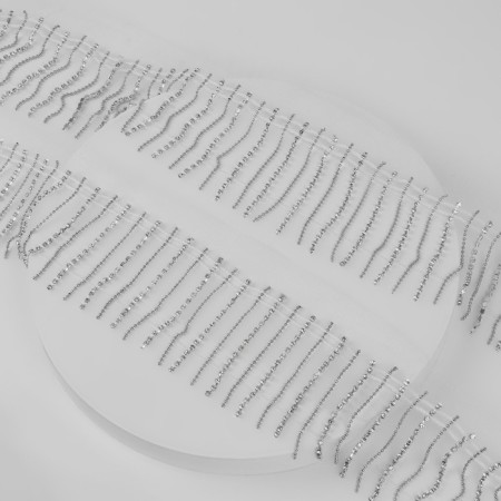 Decorative braid "Furrm", 6 cm, 4.5 ± 0.5 m, white/silver color-1