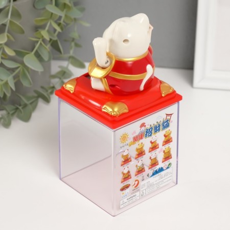 Plastic Plastic "White Mani-Neko in the Red Red robe" 8x8x8.2 cm-8