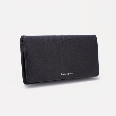Women's wallet on magnets, black color
