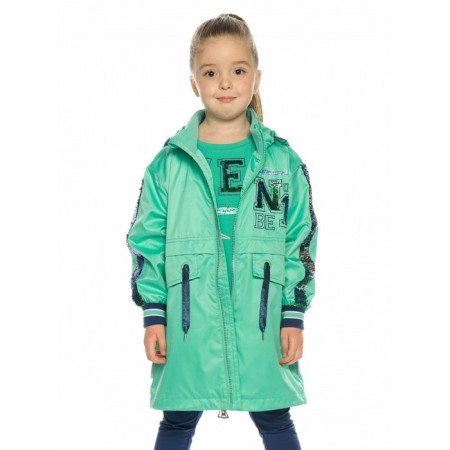 Raincoat for girls, height 92 cm, green color-1