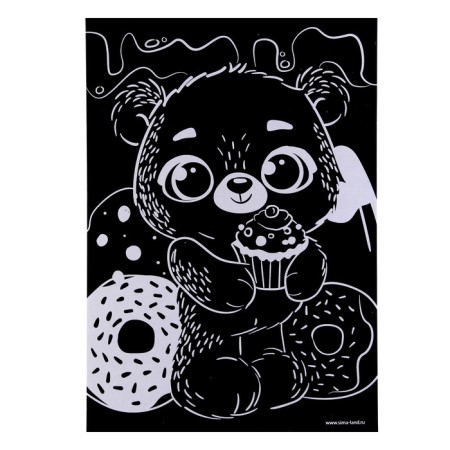 Set for creativity: engraving and coloring voluminous from plastic "Cute Bear"-3