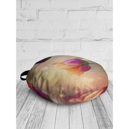 Siddle pillow "Morning with tulips", decorative, d = 52 cm-1