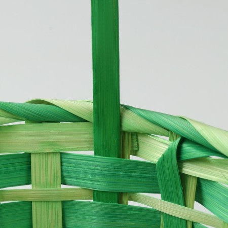 Wicker basket, 20.5 × 9.5 × 33 cm, green, bamboo-4