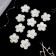 Knitted elements with beads "Double flowers", d = 4.5 cm, 10 pcs, white color