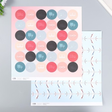 Scrapbooking paper bilateral "transport" density 180 g 30.5x32 cm-1
