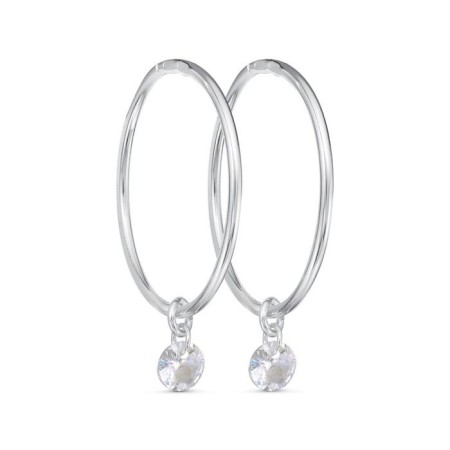 Ring Earrings "Business", echoing, white color d = 3.6