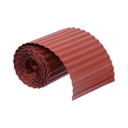 Border tape, 0.2 × 9 m, thickness 0.6 mm, plastic, corrugation, dark brown, Greengo-5