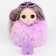 Soft toy "Puppet Model" on a key fob, 16 cm, purple color
