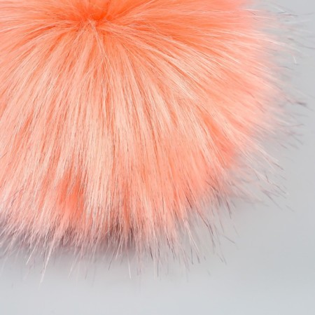 Pompon Artificial fur fox 14 cm (coral)-1