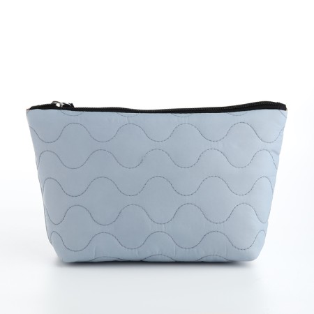 Cosmetic bag a single-flower, 25*7.5*14, lightning department, lining, blue-1