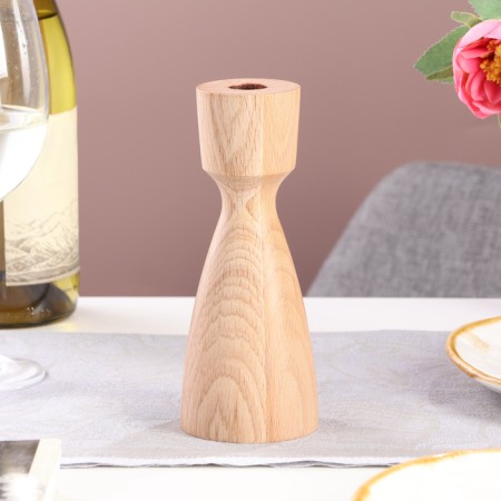 Candlestick, model No. 12, 7 x 17 cm, beech-1
