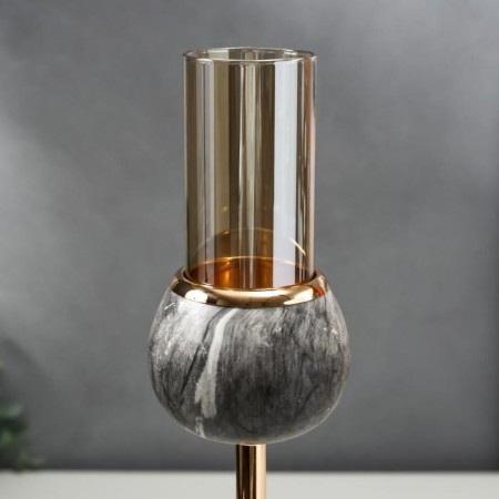 Summary Metal for 1 candle "Gray marble" 25x8x8 cm-2
