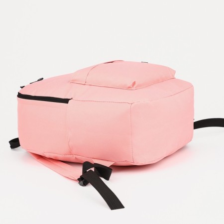 Youth backpack on lightning from textiles, external pocket, pink color-2