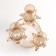 Summary metal, glass for 3 candles "Branch with leaves" D-5 cm gold 15x15x23.5 cm