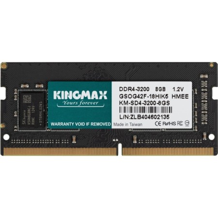 Memory DDR4 8GB 3200MHz KINGMAX KM-SD4-3200-8GS RTL PC4-25600 CL22 SO-Dimm 260-PIN 1.2V DUA 102936