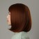 Artificial wig, with a bang, imitation of the skin, 30 cm, red color