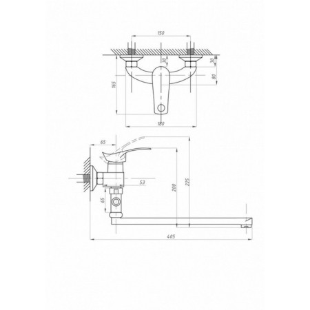 FAUZT FZS-814-115 bathtub mixer, single-leaf, pour 340 mm, watering can, chrome-4