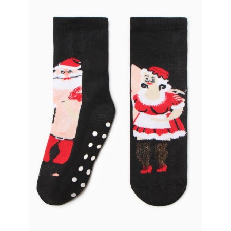 Women's socks "Santa Claus" NZHM8847, gray color, river 36-40