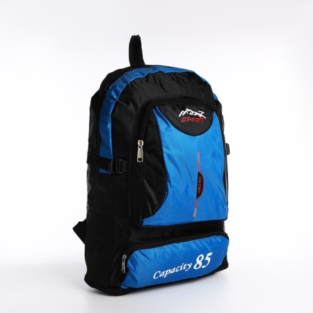 A backpack on a zipper with an increase, 55l, 5 external pockets, blue color-2