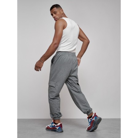 Joggers male, size 54, gray color-3