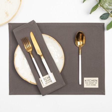 Set of napkins Ethel Kitchen, col. Gray, 30x40 cm - 2 pcs, 100% HL, sarzha 220 g/m2