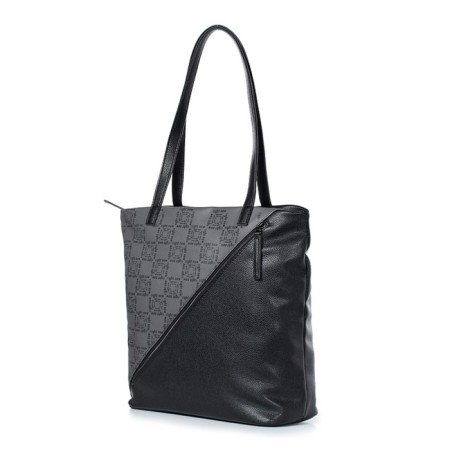 Youth bag, artificial leather, 420x330x140 cm, black/gray