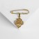 Pin with a pendant "Muslim" Basmala, 3 cm, white color in gold