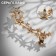 Earring "Kaff" Ten stars with rhinestones, white color in gold