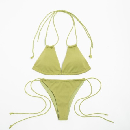 Separate Minaku swimsuit with ties is green color, size 48-6