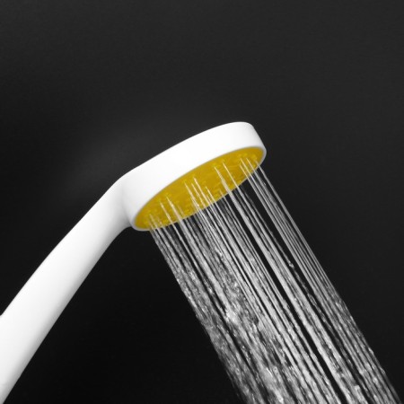 Showing watering can Zein Z0206, 1 mode, plastic, white color with a yellow insert-5