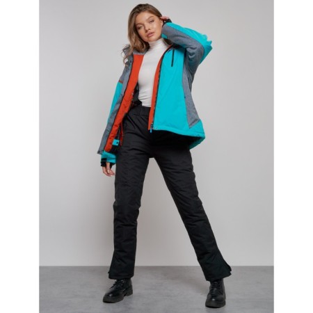 Ski jacket female winter, size 60, turquoise color-20