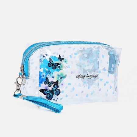 Lightning cosmetic bag, blue color