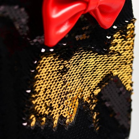 Baby backpack with sequins, 27 cm x 23 cm x 10 cm, "mouse with a bow", Minnie Mouse-4