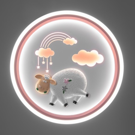 Lamp "Sheep" LED 48W 3000-6000K pink 50x50x6 cm Bayerlux-4