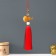 Suspension wood, textile "Pumpkin Gorlyanka and lotus" Red-brown 6x28 cm