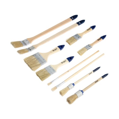 A set of tundra brushes, flat, round, radiator, for oil paint, 10 pcs.
