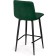 Baric stool for metal/velor, black/green 43x42x93 cm