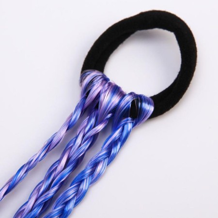 Hair pigtails on elastic band, blue, winx-3