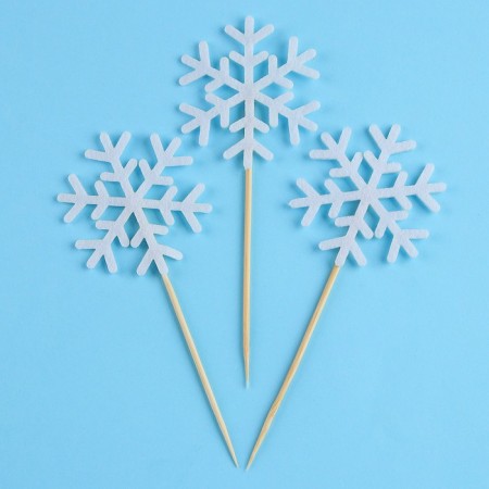 Skewers from the felt "snowflakes", a set of 3 pcs.-1