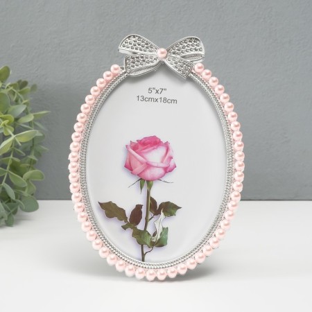 Photo frame plastic for metal 12x17 cm "Bant" pearls and rhinestones 20x14x1.5 cm