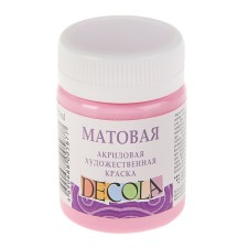 Acrylic matte paint 50 ml, ZHK Decola, Pink, 14328322